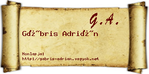 Gábris Adrián névjegykártya